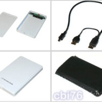 Boitier externe USB 2.0 blanc pour disque dur SATA 2,5′ montage sans vis + cable + pochette