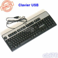 Clavier HP USB AZERTY français KU-0316 noir et argent pour PC de bureau