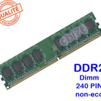 Mémoire 1GO DDR2 PC2-6400U-666-12-D0 CL6 Dimm 240PIN 800Mhz Micron 1Rx8