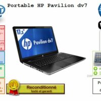 Portable HP Pavilion dv7 17″ 1600 x 900  Core I5-2410M 2,30Ghz
