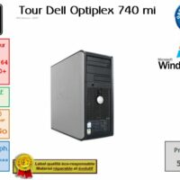 Tour Dell Optiplex 740 minitower AMD athlon 64 X2 4600+ 2 GO 160 Go Réf:Optiplex 740