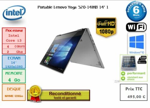 Portable Lenovo Yoga 520-14IKB 14' 1920x1080 Intel Core i3 7100
