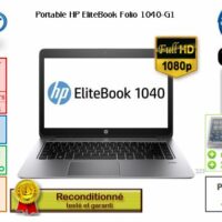 Portable HP EliteBook Folio 1040-G1 14′ Core i7-4600U 2,10GHZ 4 GO W10P64